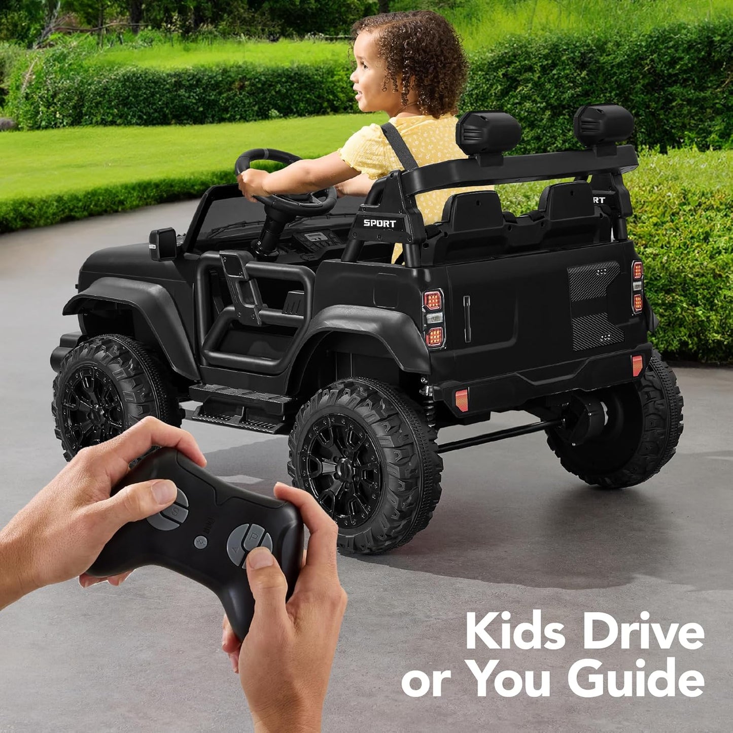 24V Electric Ride-On Car for Kids – 2-Seater with 132lb Weight Limit, Bluetooth, LED Lights, and Parent Control