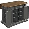 Americana Gray Kitchen Island with Drop-Leaf Breakfast Bar
