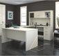 L-Shaped Executive Desk with Hutch and Storage Pedestal – White Chocolate Finish